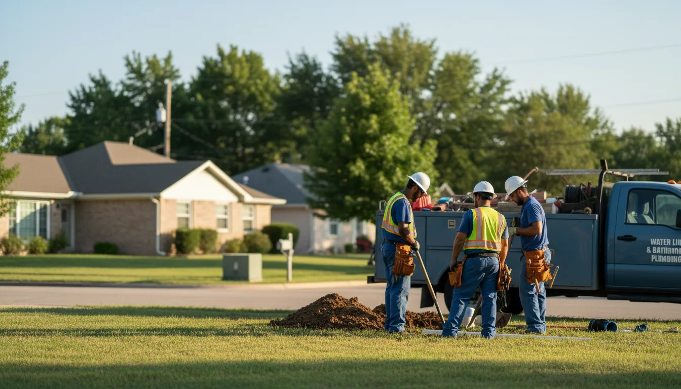 Residential water line and bathroom plumbing service in Wilmer, TX